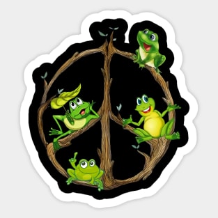 Frogs Hippie Sticker